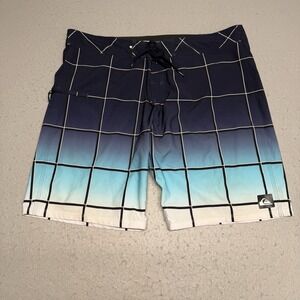 Quiksilver Men's Board Shorts Swim Trunks Men's 40 Checkered Multicolored